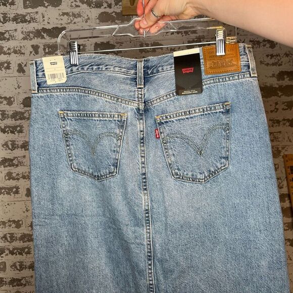 Levi’s | women nwt denim jean skirt floor length - Picture 1 of 13